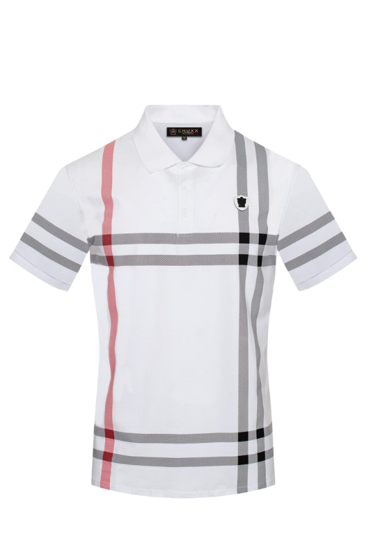 Plaid Stripe Short Sleeve Polo