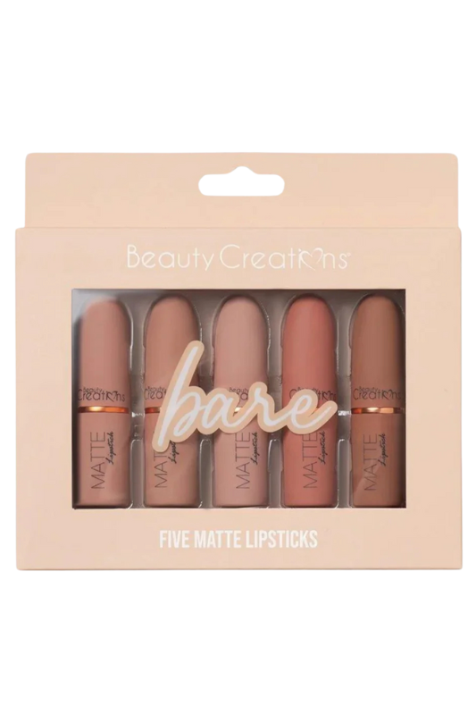 Beauty Creations Bare 5pc Nude Matte Lipstick Set