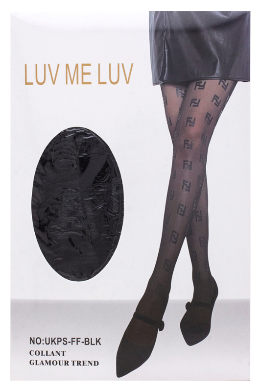 FF Logo Mesh Pantyhose Black
