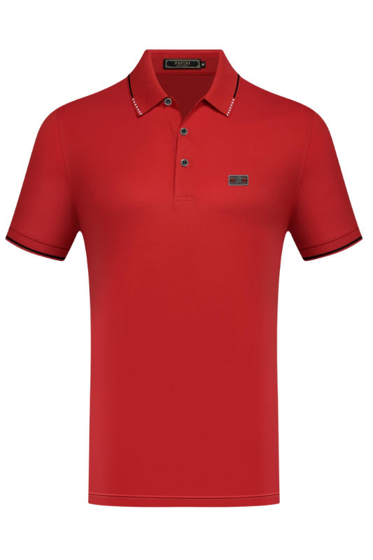 Solid Polo w/Emblem on Chest Polo