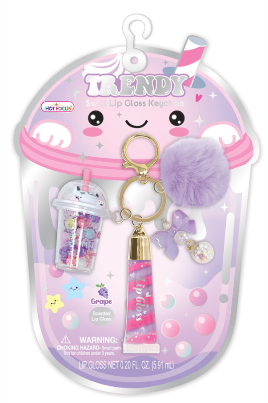 Trendy Swirl Lip Gloss Keychain