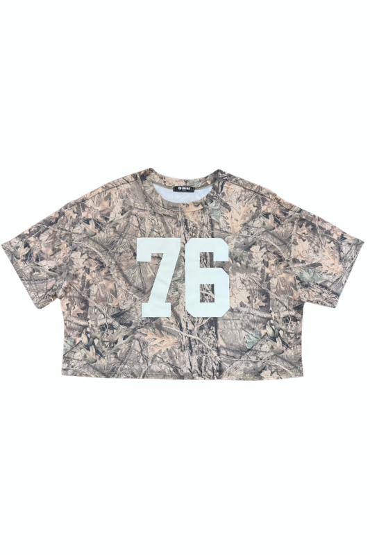 Camo #76 Crop Batwing Tee