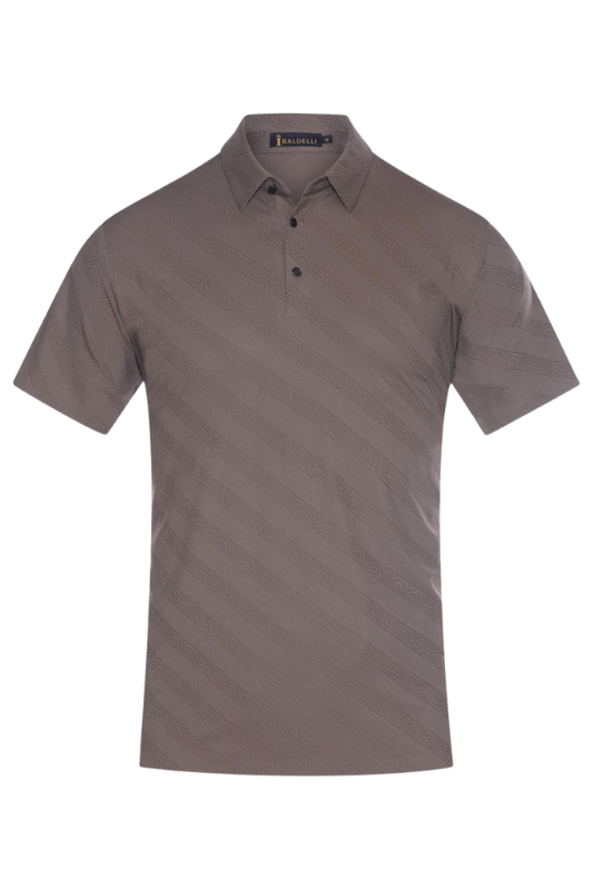 Raised Geo Print Textured Polo