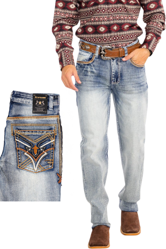 Western Pocket Stitch Bootcut Jeans