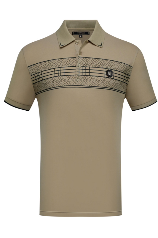 Collar Points Chest Printed Polo