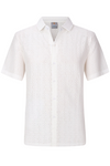 Geo Knit See Through Short Sleeve Button Up