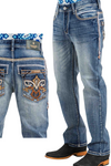 Design Pocket Stitch Bootcut Jeans