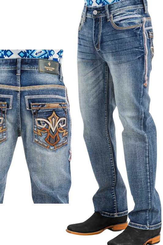 Design Pocket Stitch Bootcut Jeans