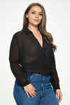 Solid Chiffon Surplice Side Top