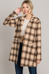 Tartan Brush Oversized Blazer Coat