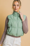 High Neck Puffer Pocket Vest