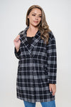 Plaid Dbl Breast Button Coat