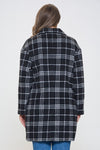 Plaid Dbl Breast Button Coat