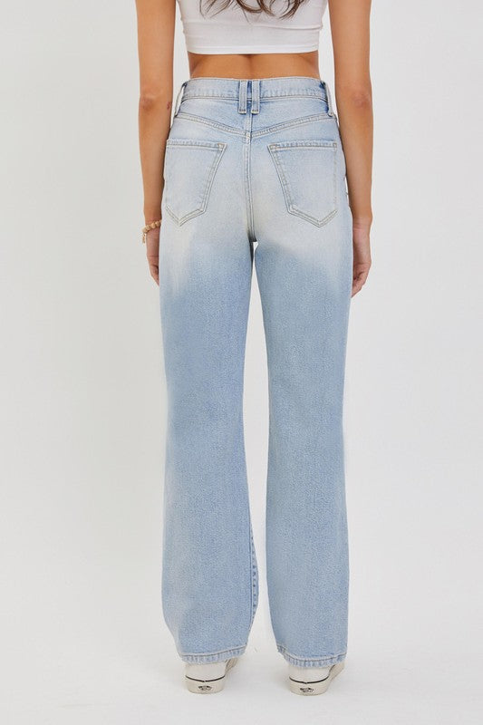 Super Hi-Rise Dad Slit Knee Jean