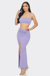 Texture Crop Tank & Knot Skirt Set
