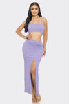 Texture Crop Tank & Knot Skirt Set