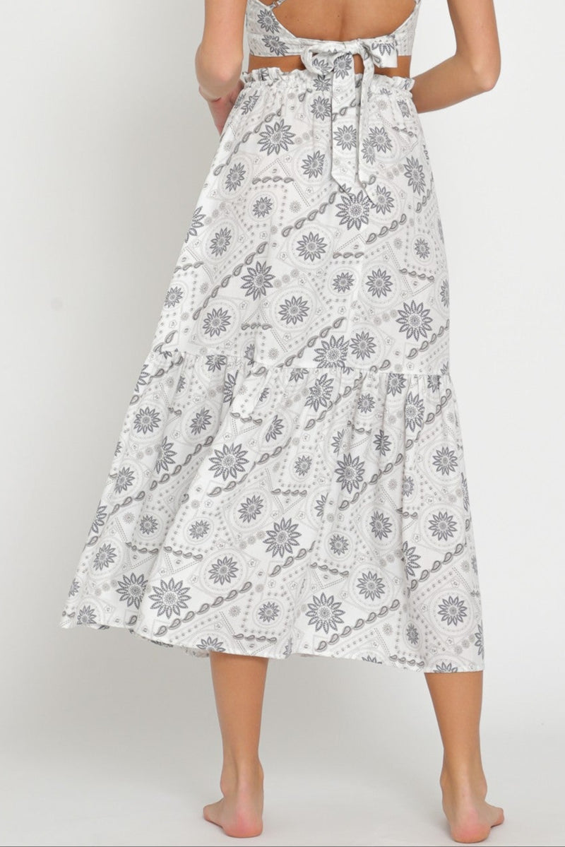 Paisley Bandana Print Maxi Skirt