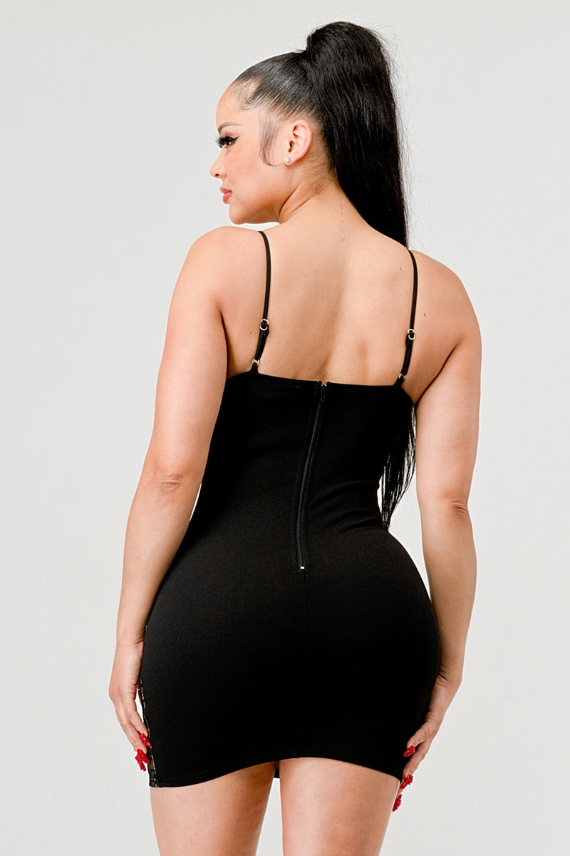 Lace Contour Mini Tank Dress