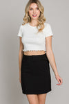 Twill Square Buckle Belt Skirt