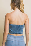 Denim Tube Button Pocket Top