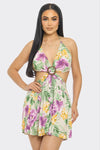 Tropical Flowers Cut Out Romper