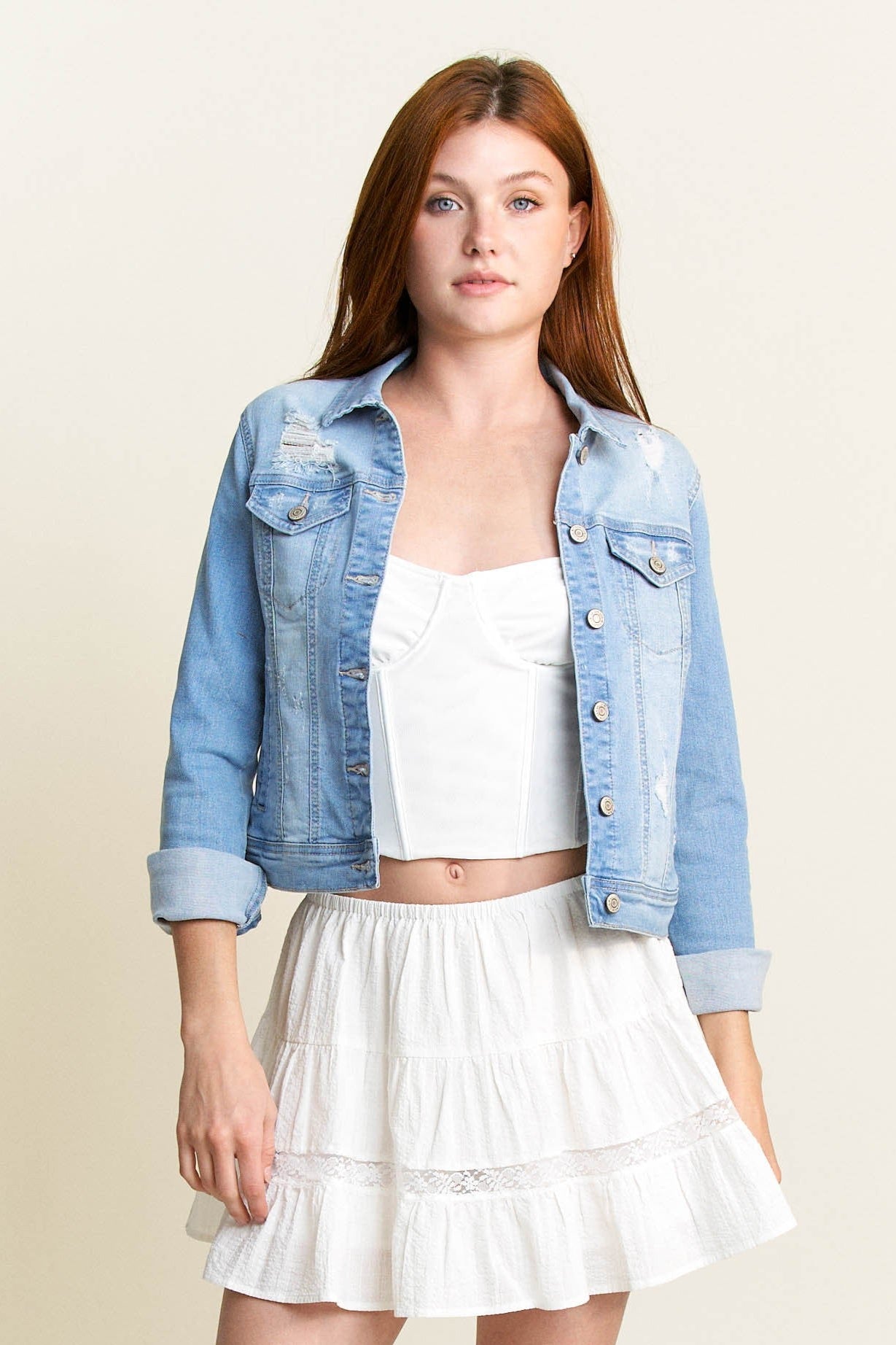 Classic Destructed Denim Jacket – Concept Apparel
