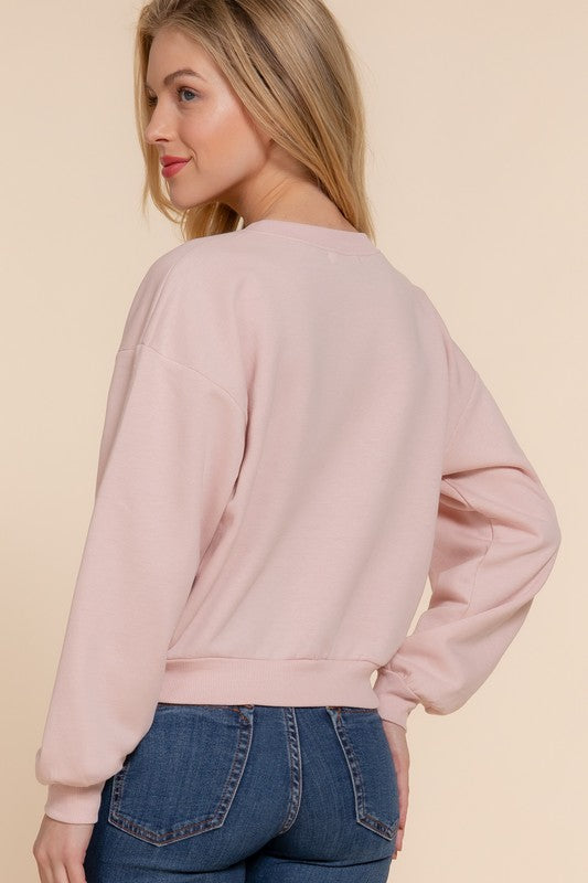 Round Neck Crop Sweatshirt