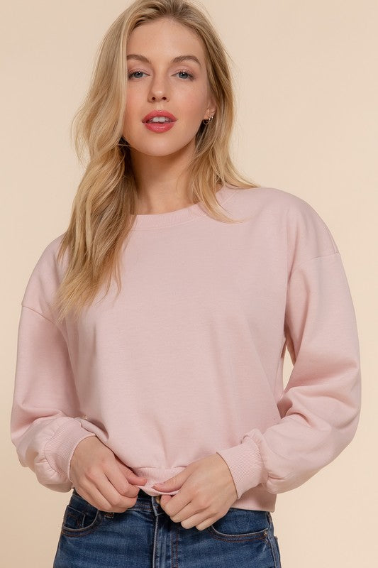 Round Neck Crop Sweatshirt