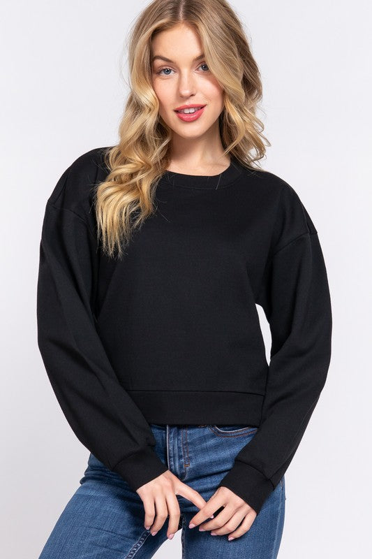 Round Neck Crop Sweatshirt