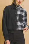 Plaid Split Button Down Shirt