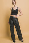 PU Relaxed Cargo Pant