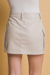 PU Cargo Pocket Mini Skirt