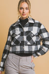 Plaid Button Up Crop Jacket