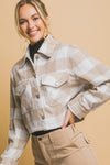 Plaid Button Up Crop Jacket