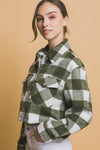 Plaid Button Up Crop Jacket