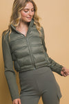 High Collar Plain Puffer Jacket