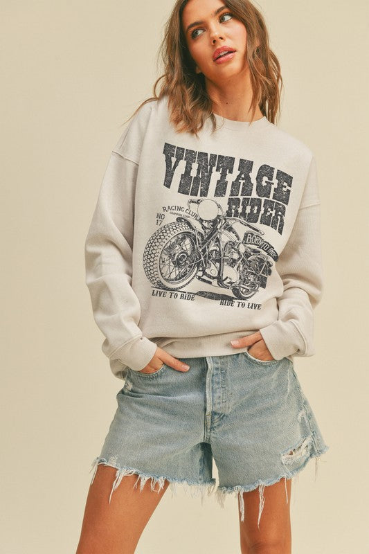 Vintage Rider Graphic Sweater