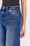 High Rise Distress Wide Leg