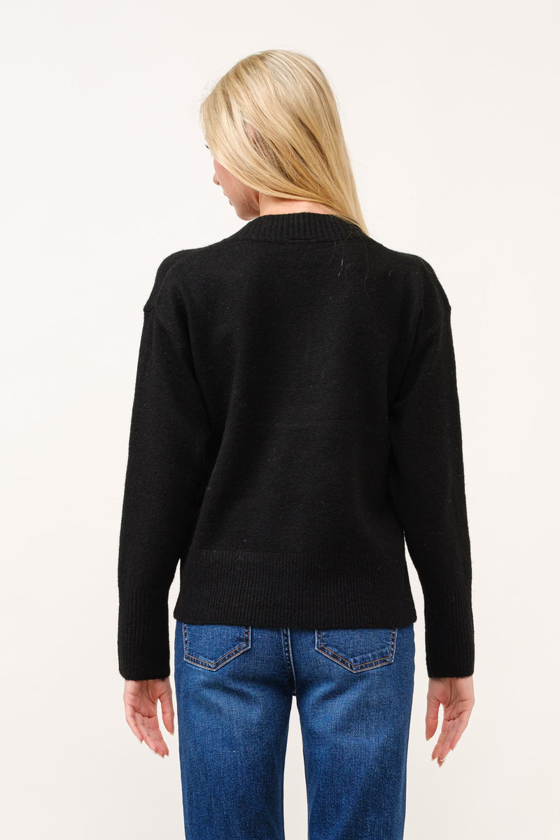 V-Neck Rib Trim L/S Sweater