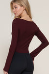 Boatneck Flare Long Sleeve Top