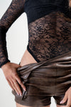 Off Shoulder Stoned Lace Bodysuit