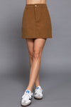 High Waist Corduroy Mini Skirt