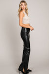 Pleather Flared Trouser Pant