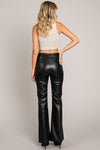 Pleather Flared Trouser Pant