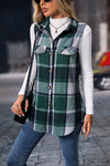 Plaid Pattern Button Long Vest