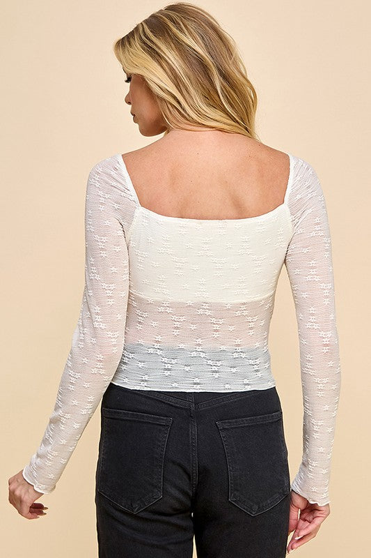 Rose Bud SquareNk Mesh Top