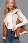 Faux Leather Fur Lined Vest