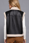 Faux Leather Fur Lined Vest