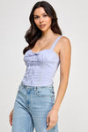 Front Tie Bustier Lace Tank Top