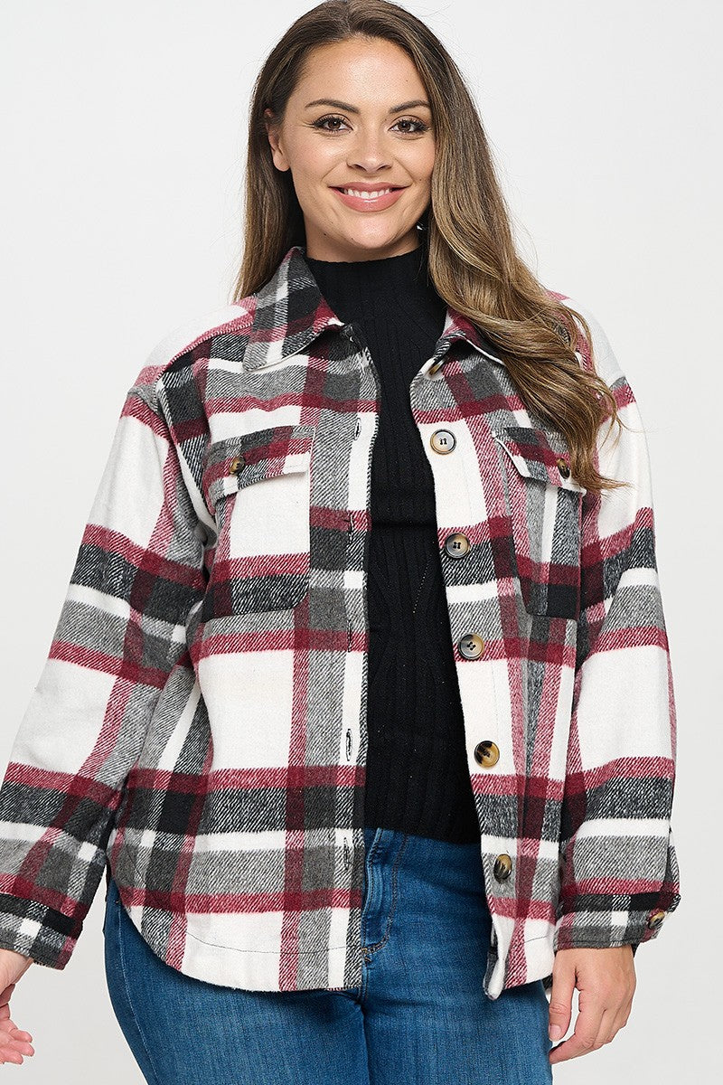 Button Down Plaid Shacket